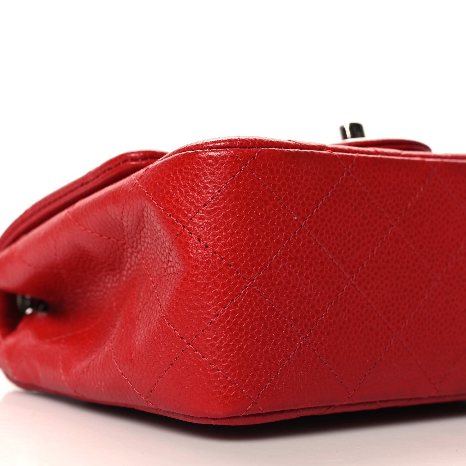 Chanel Caviar Quilted Mini Square Flap Red 9 of 11