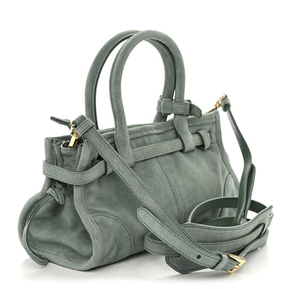 Prada Suede Triangle Mini Bonnie Shoulder Bag Salvia 3 of 9