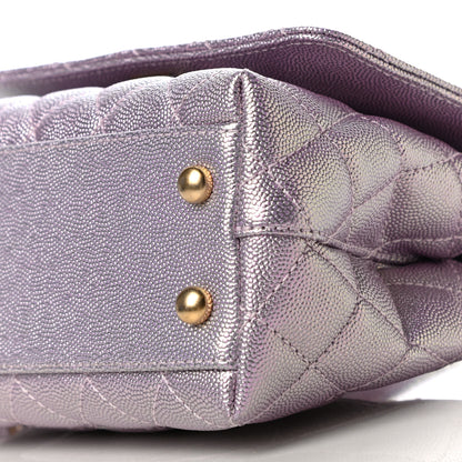 Chanel Metallic Caviar Quilted Extra Mini Coco Handle Flap Light Pink 10 of 10