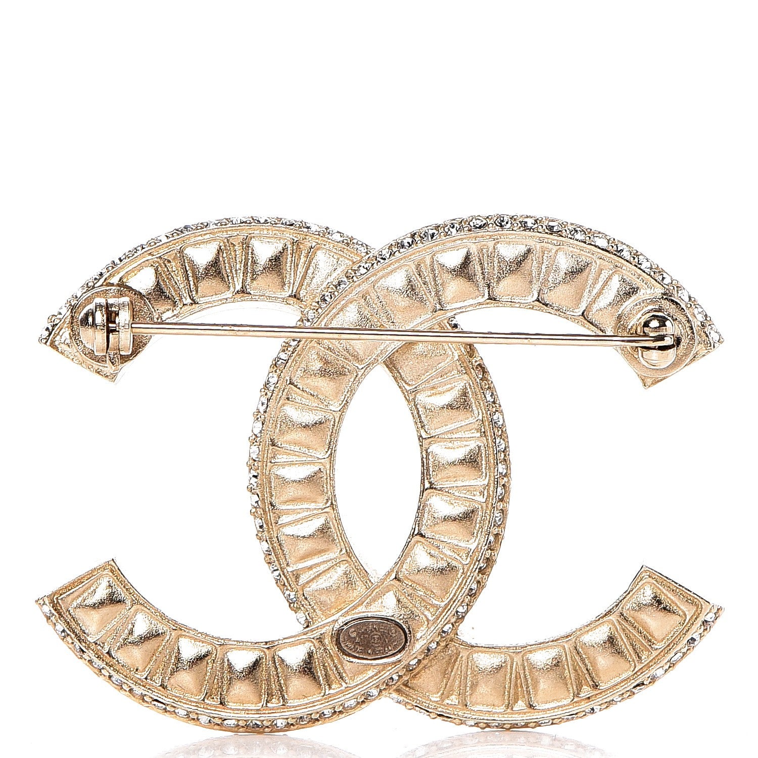 Chanel Baguette Crystal CC Brooch Gold 3 of 5