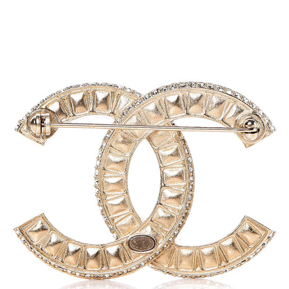 Chanel Baguette Crystal CC Brooch Gold 3 of 5