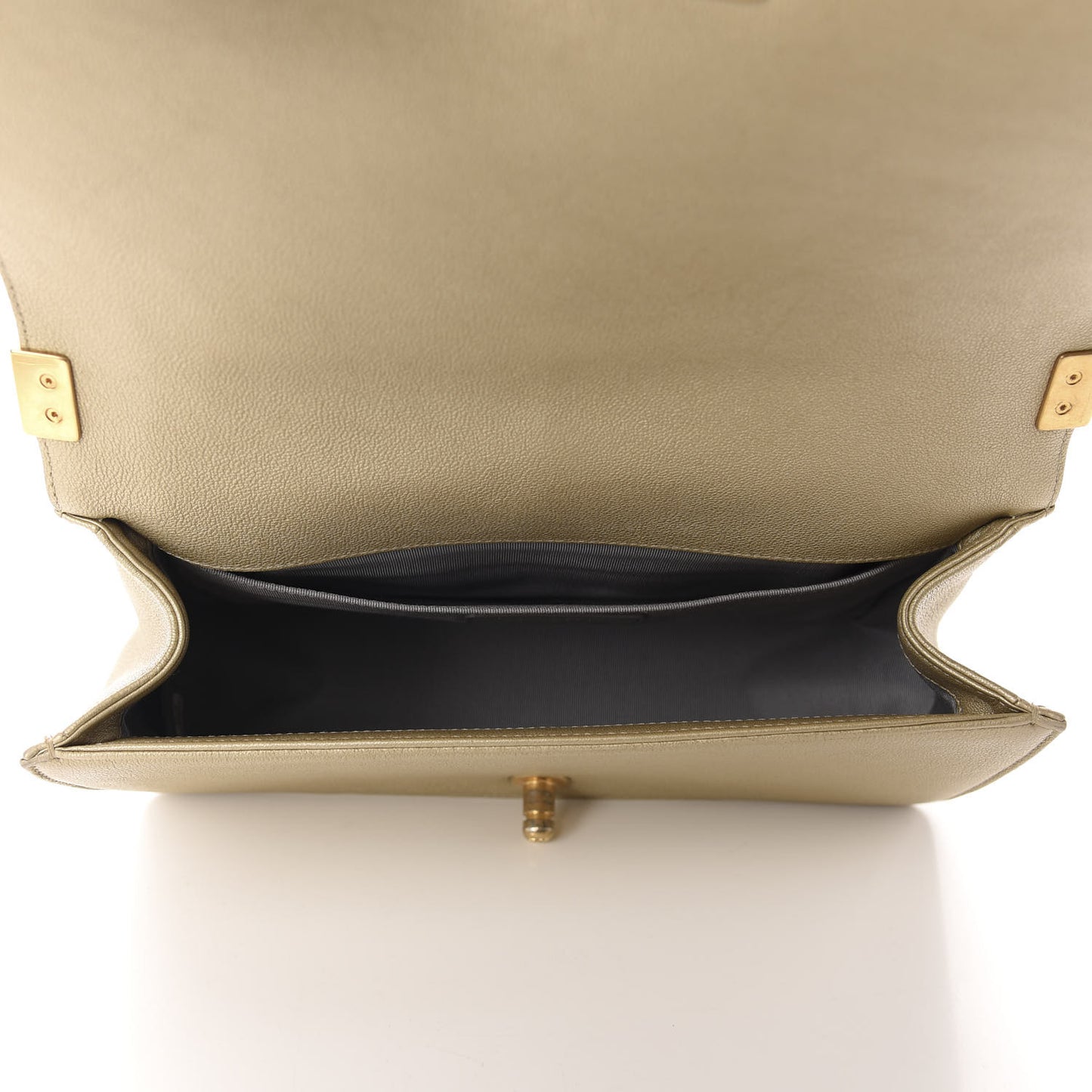 Metallic Lambskin Medium Golden CC Boy Flap Dark Gold