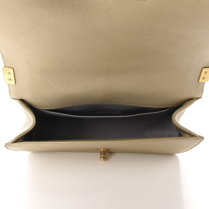 Chanel Metallic Lambskin Medium Golden CC Boy Flap Dark Gold 5 of 10