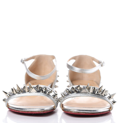 Christian Louboutin Metallic Druide Spiked Sandals 37 Silver 2 of 8