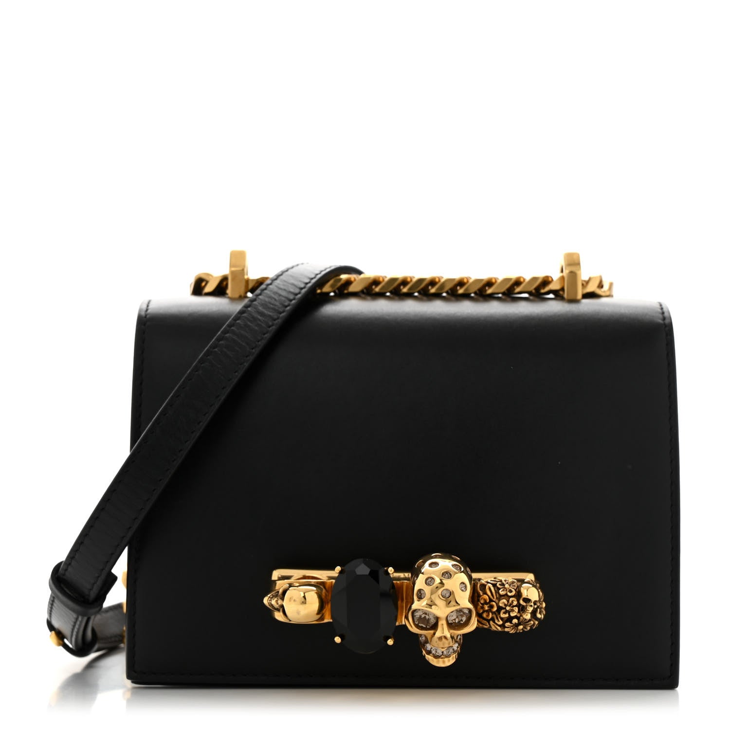 Alexander McQueen Calfskin Knuckle Crossbody Black 1 of 14