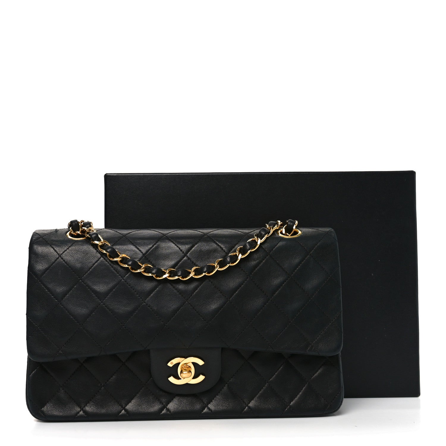 Chanel Lambskin Quilted Medium Double Flap Black 11 of 11