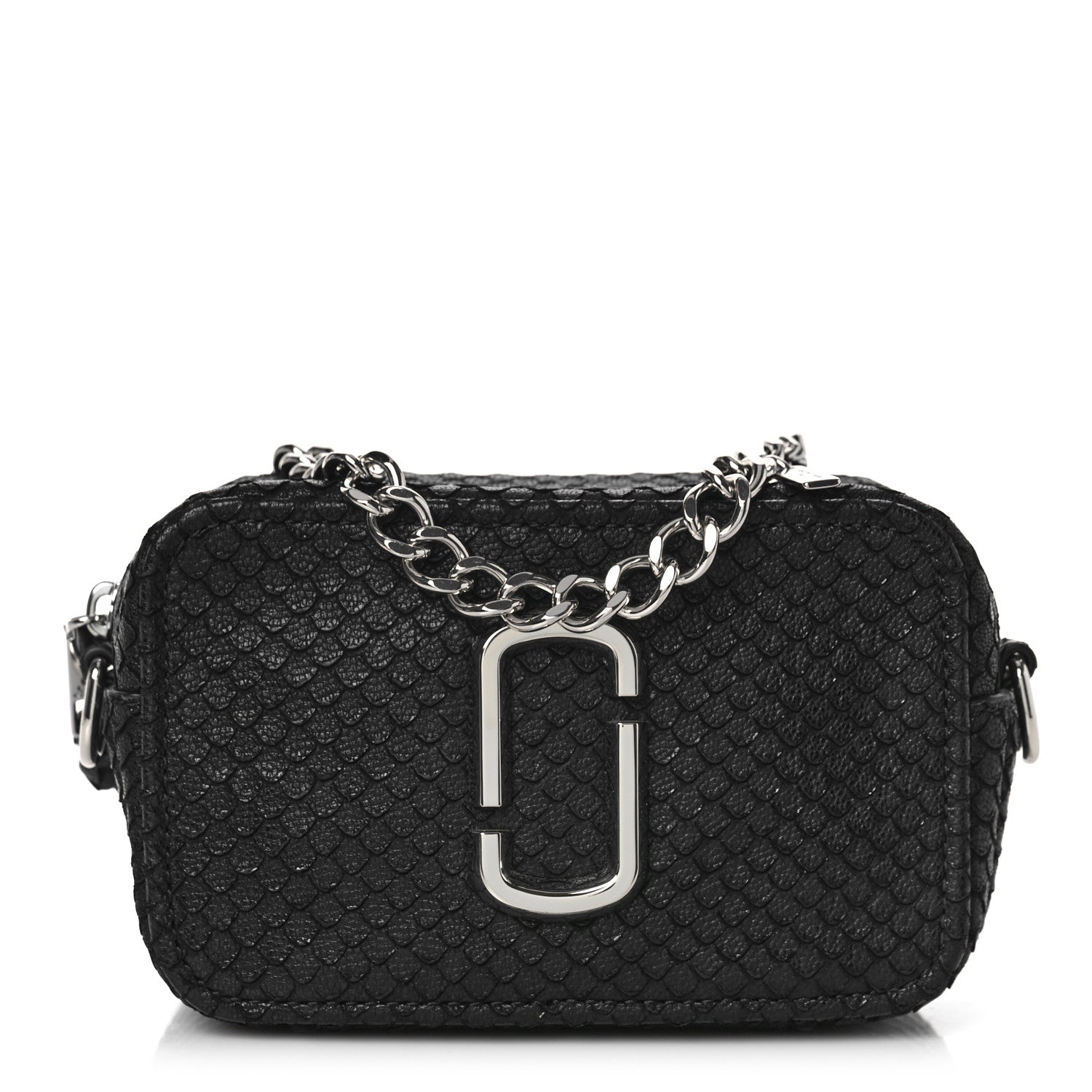 Marc Jacobs Goatskin Python Print The Softshot 17 Bag Black 1 of 8