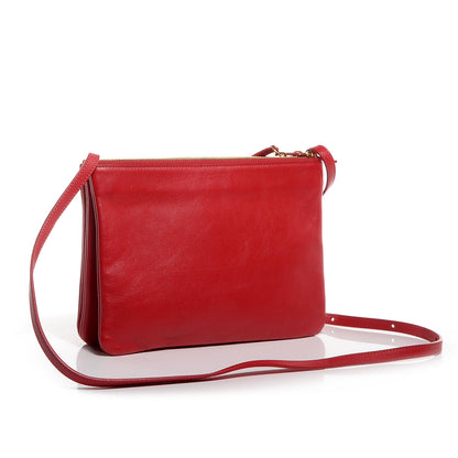 Celine Lambskin Large Trio Crossbody Bag Vermillion 3 of 7
