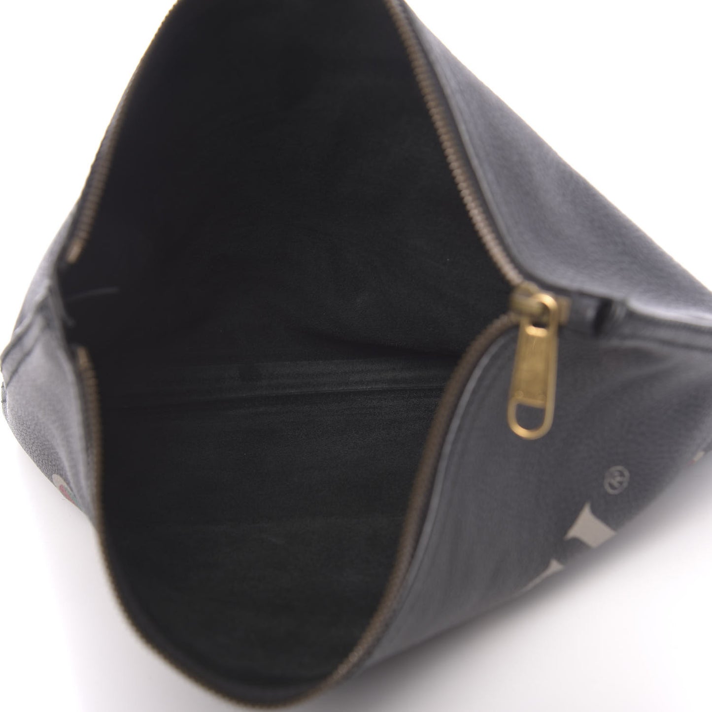 Pebbled Calfskin Medium Logo Portfolio Clutch Black
