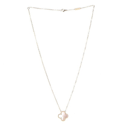 Van Cleef & Arpels 18K Yellow Gold Mother of Pearl Vintage Alhambra Pendant Necklace 3 of 8