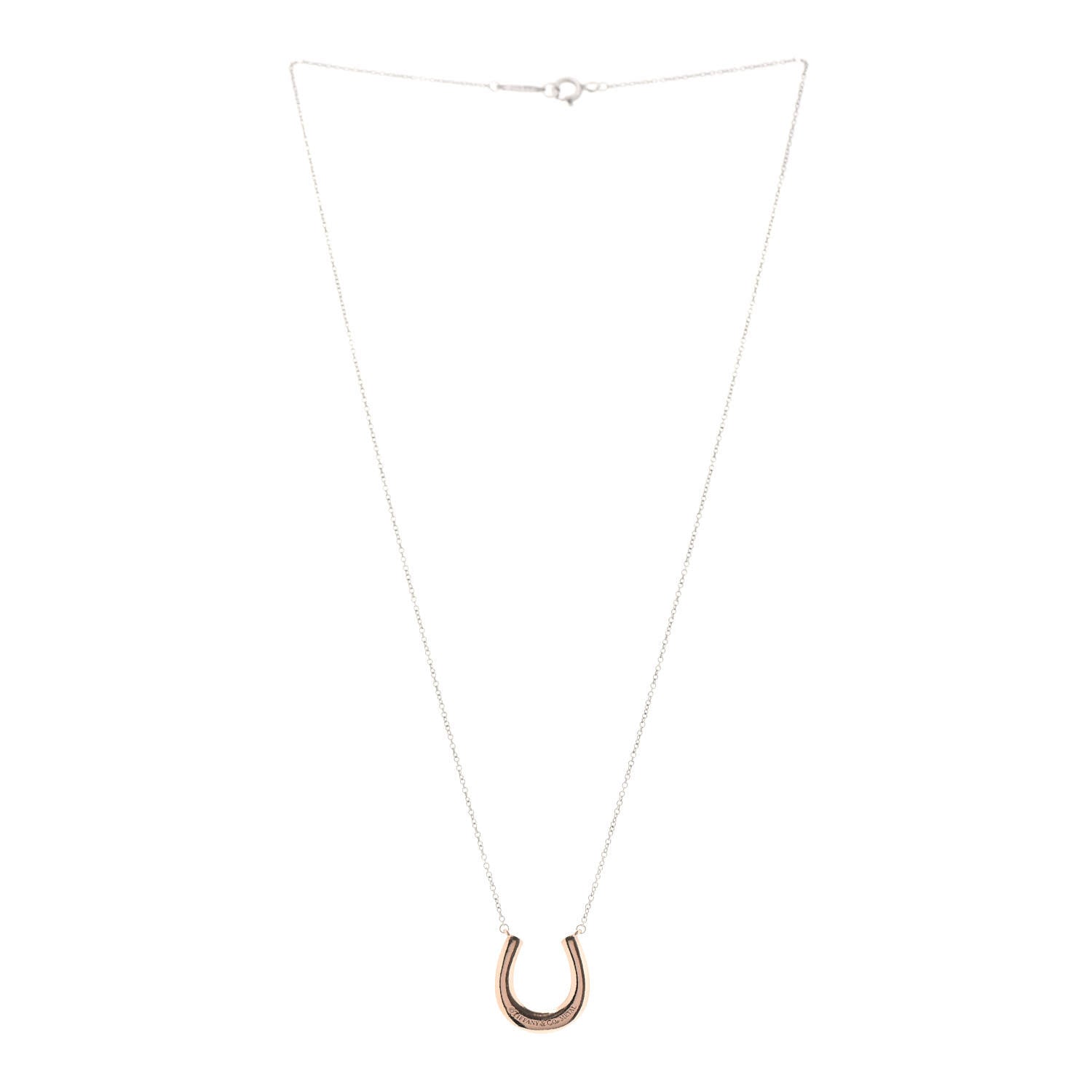 Tiffany Sterling Silver Rubedo 1837 Horseshoe Pendant Necklace 3 of 6