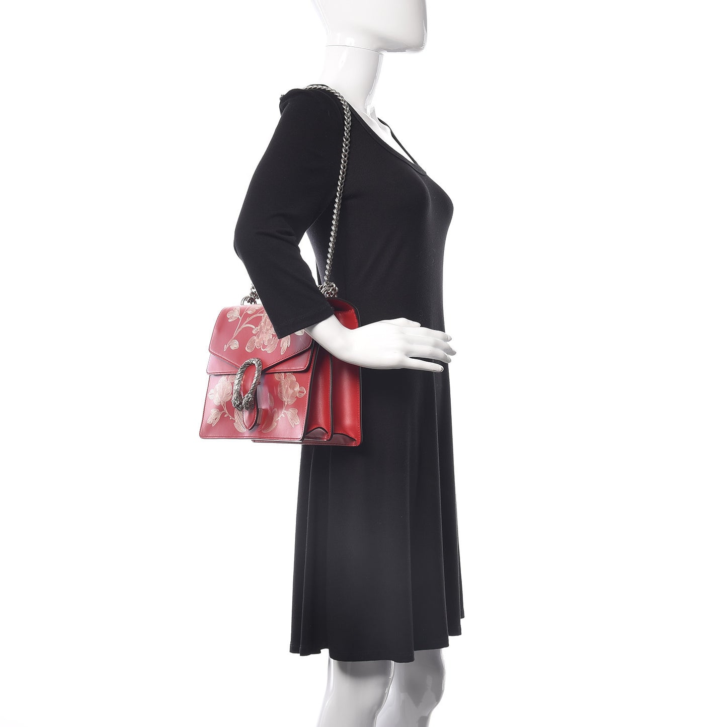 Calfskin Chinese New Year Medium Dionysus Shoulder Bag Hibiscus Red