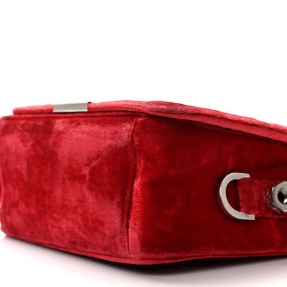 Off-White Velvet Diag Binder Flap Bag Red 9 of 10