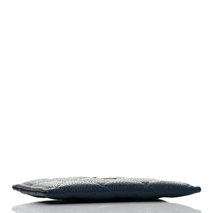Chanel Metallic Caviar Quilted Card Holder Dark Blue 3 of 6