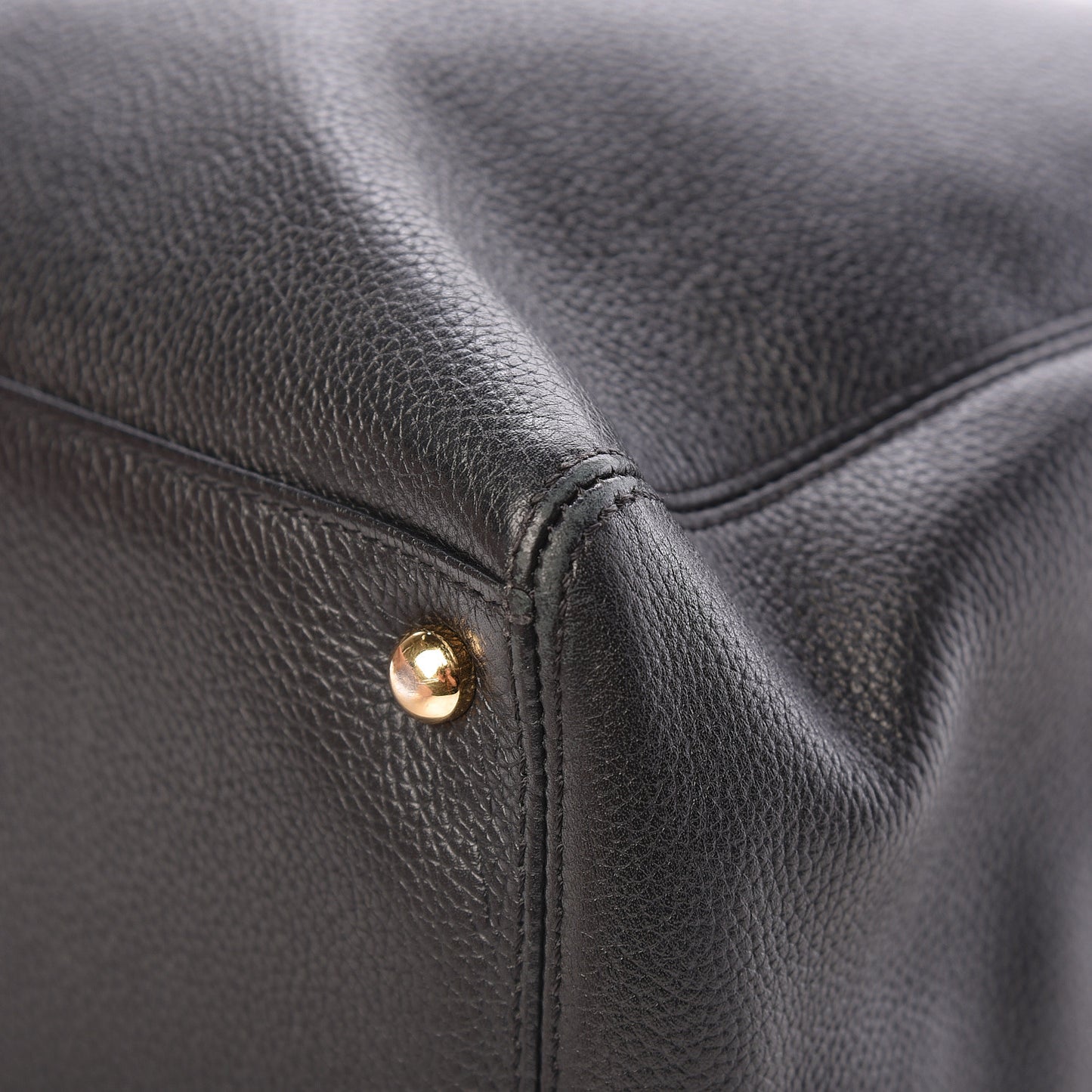 Calfskin Cerf Shopper Tote Black