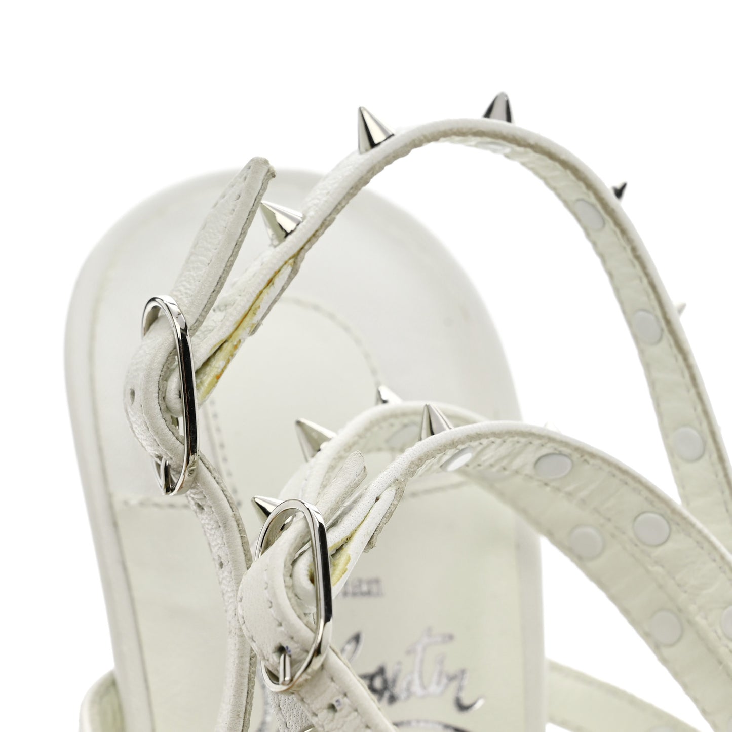 Nappa Bombina Spikes 100 Sandals 37.5 White