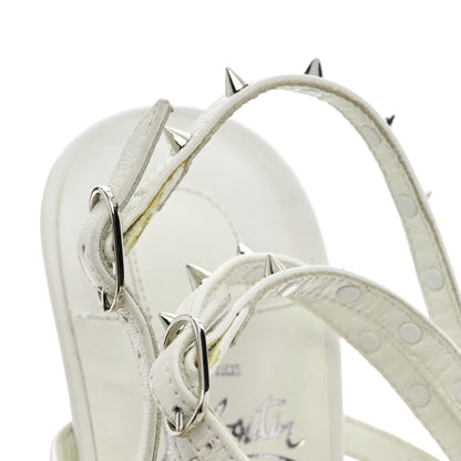 Christian Louboutin Nappa Bombina Spikes 100 Sandals 37.5 White 12 of 14