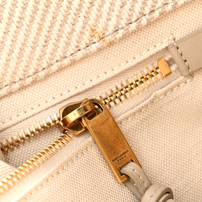 Saint Laurent Linen Calfskin Small Rive Gauche Tote Beige Sea Salt 17 of 17