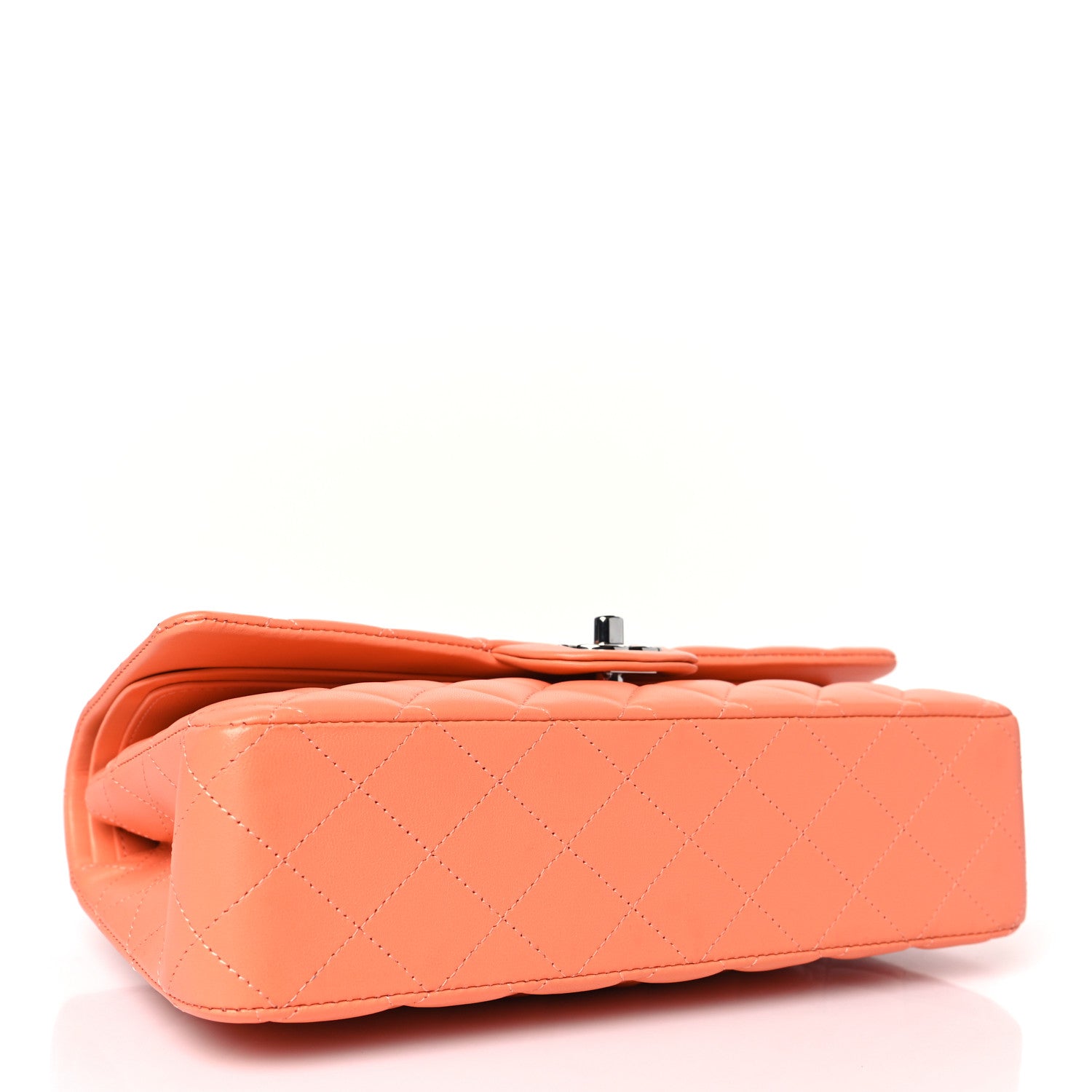 Chanel Lambskin Quilted Medium Double Flap Orange 4 of 9