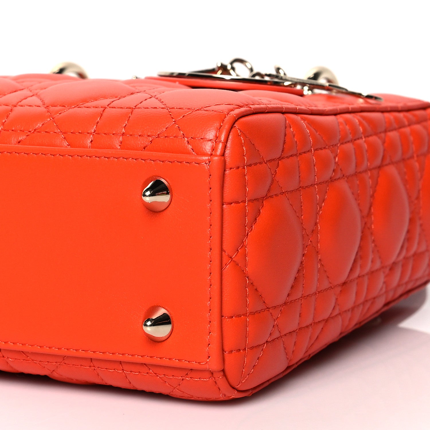 Christian Dior Lambskin Cannage Small My ABCDior Lady Dior Orange 8 of 8