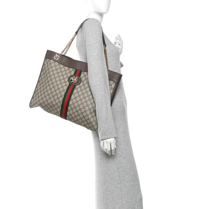 Gucci GG Supreme Monogram Large Rajah Chain Tote Beige New Acero 2 of 11