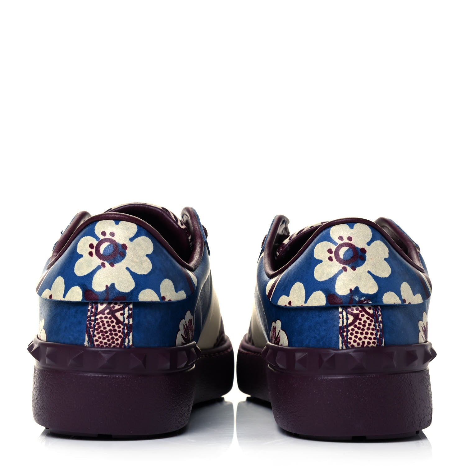 Valentino Garavani Calfskin Mime Rockstud Open Sneakers 36 Indigo Rubin Ivory 5 of 8