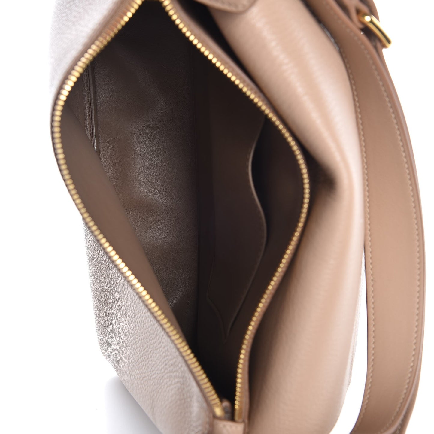 Vitello Daino Flap Shoulder Bag Cammeo
