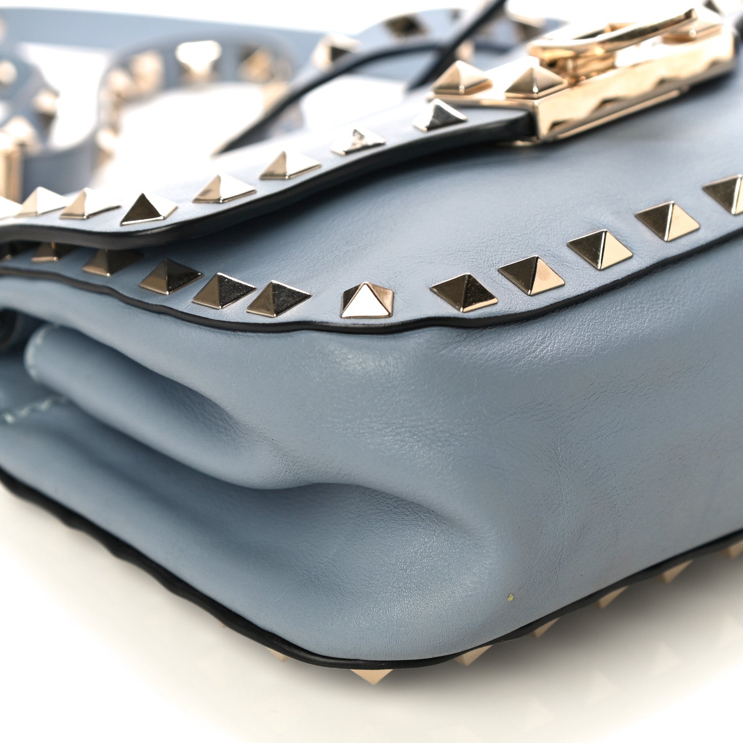 Valentino Garavani Vitello Mini Rockstud Flap Saddle Crossbody Bag London Stone 9 of 10