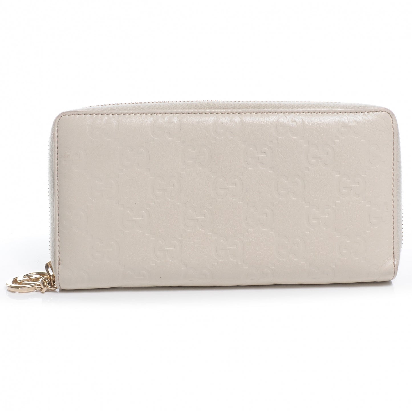 Guccissima GG Pierce Zip Around Wallet White