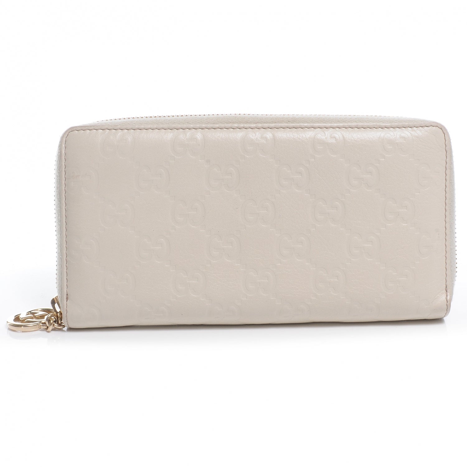 Gucci Guccissima GG Pierce Zip Around Wallet White 1 of 7