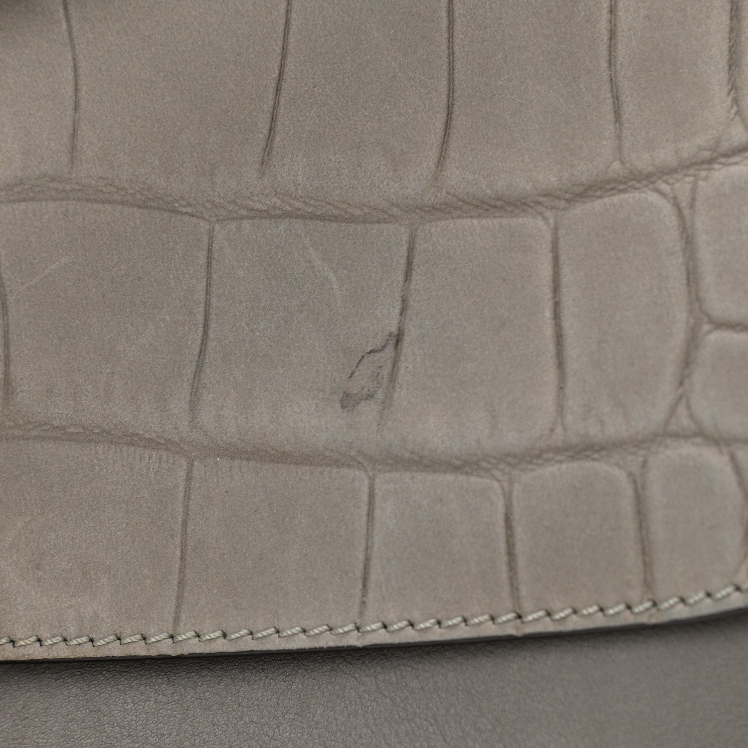 Celine Crocodile Embossed Nubuck Medium Trapeze Grey 13 of 13