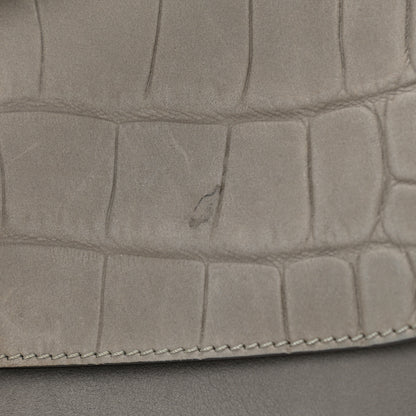 Celine Crocodile Embossed Nubuck Medium Trapeze Grey 13 of 13