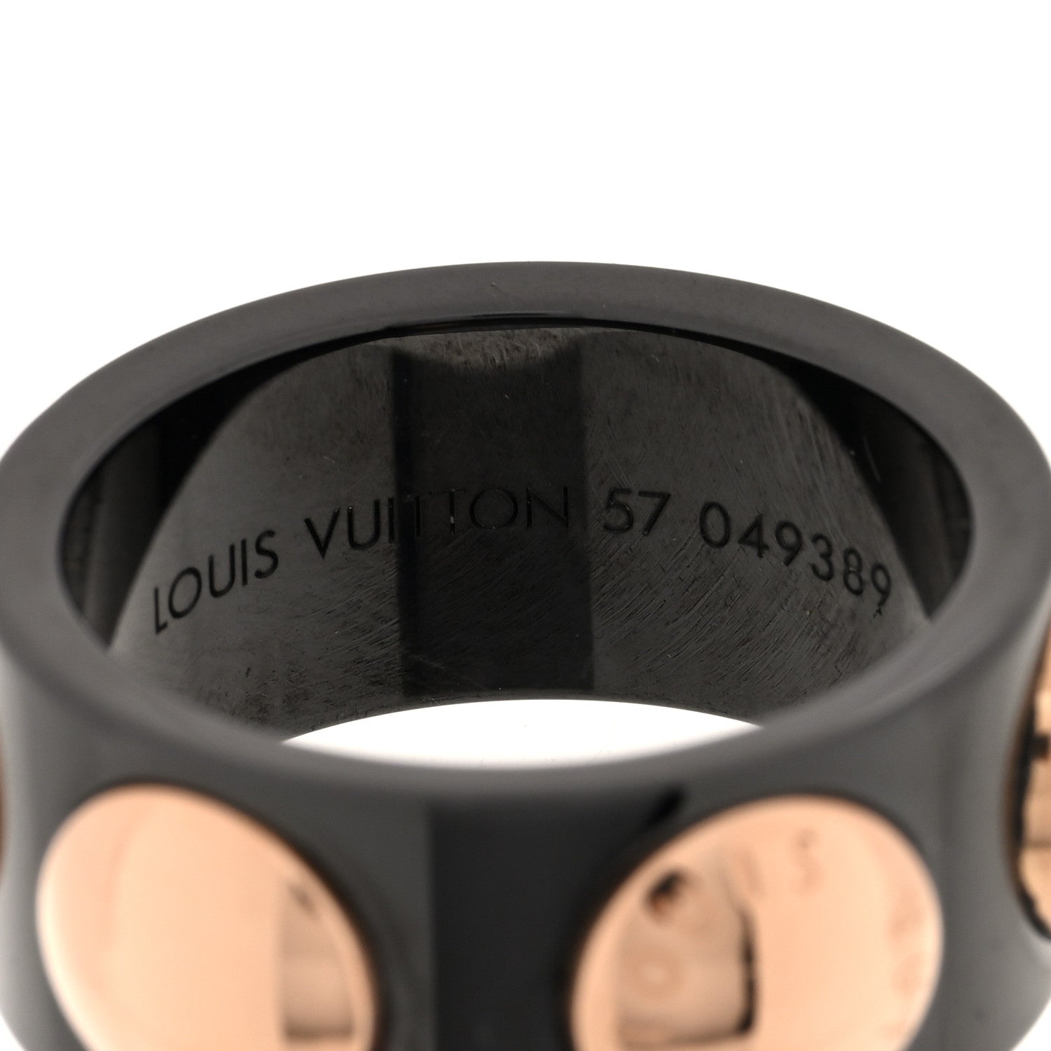 Louis Vuitton 18K Pink Gold Ceramic Grandberg Ring 57 8 4 of 4
