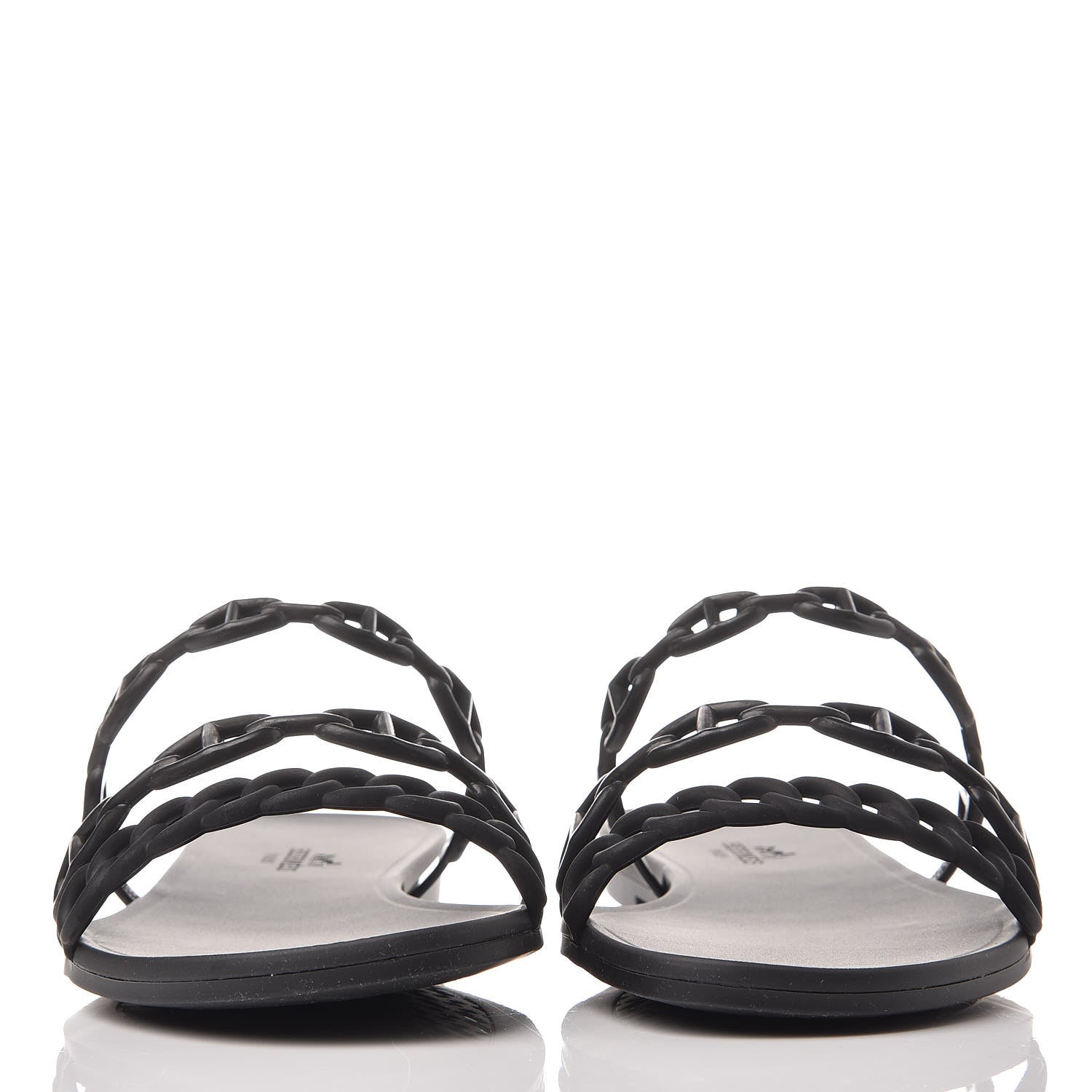 Hermes Rubber Chaine d'Ancre Rivage Sandals 38 Black 3 of 8