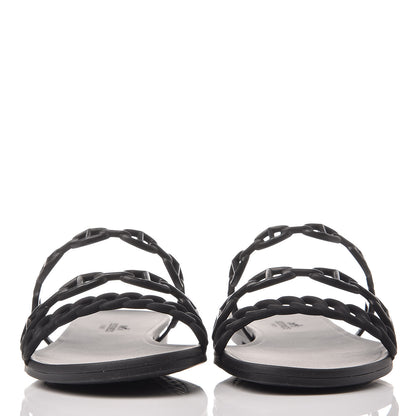 Hermes Rubber Chaine d'Ancre Rivage Sandals 38 Black 3 of 8