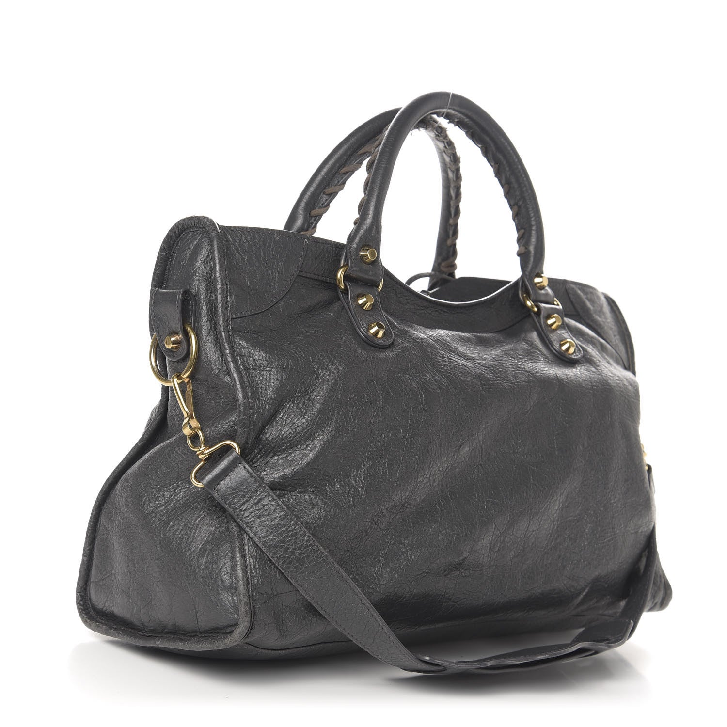 Balenciaga Agneau Classic Gold Hardware City Gris Fossile Anthracite 4 of 12
