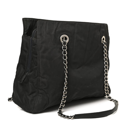 Prada Tessuto Nylon Chain Shoulder Bag Black 2 of 9