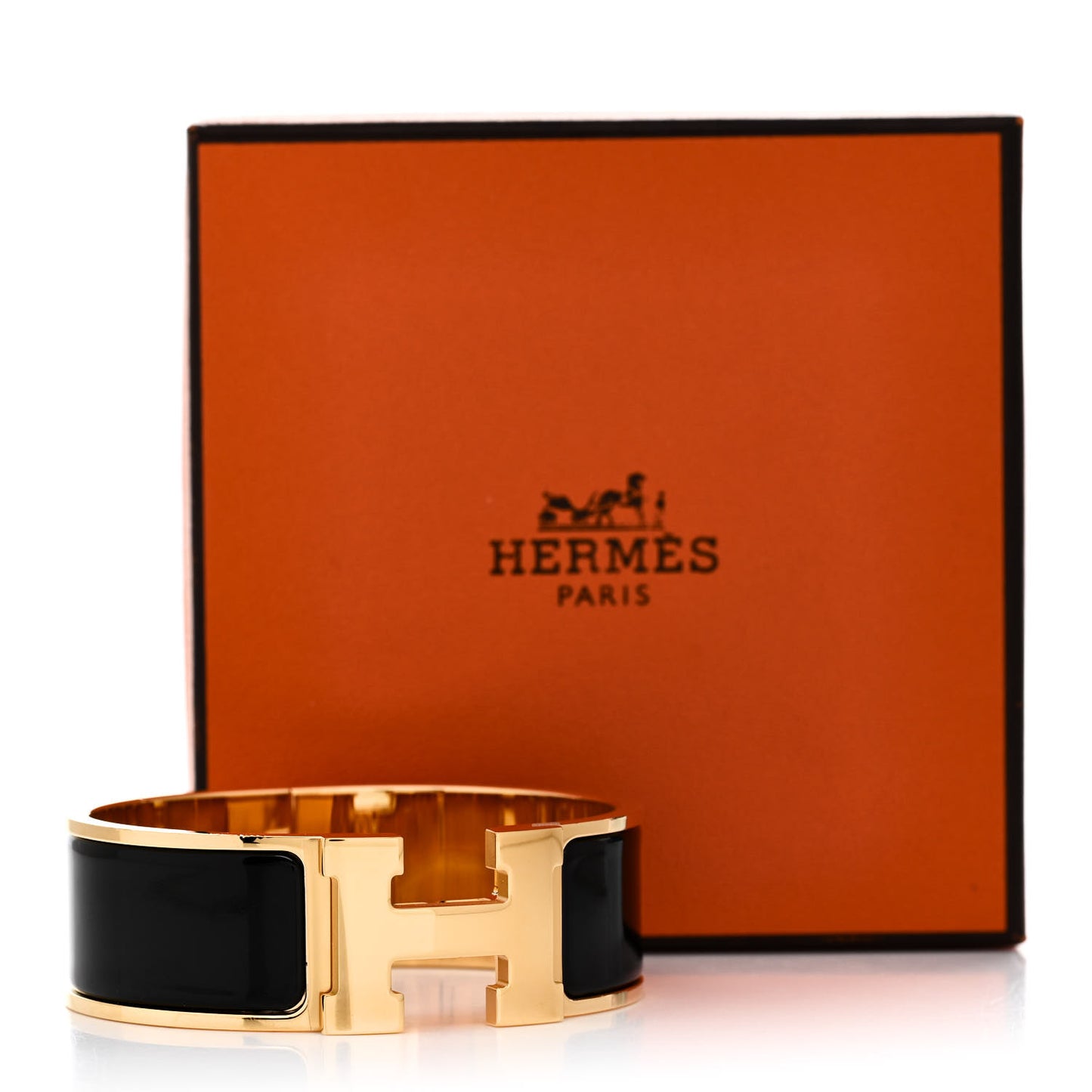 Enamel Wide Clic Clac H Bracelet PM Black