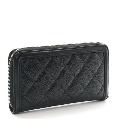 Chanel Caviar Quilted Medium Filigree Zip Around Wallet Black 2 of 9