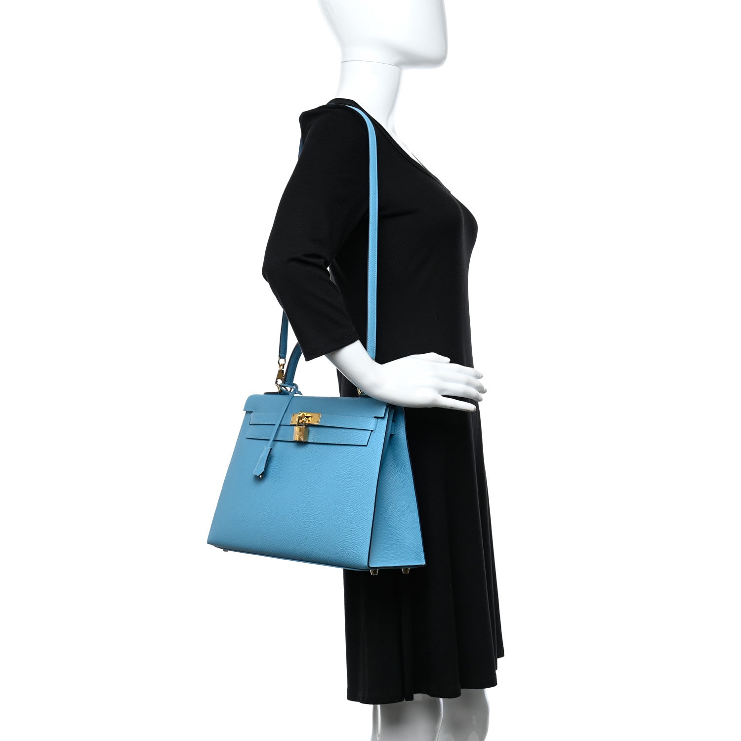 Hermes Epsom Kelly Sellier 32 Bleu Du Nord 3 of 10