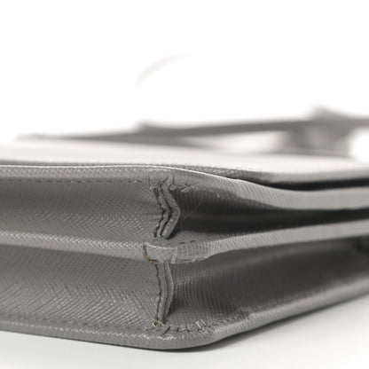 Prada Saffiano Metal Flap Wallet With Strap Marmo 7 of 13