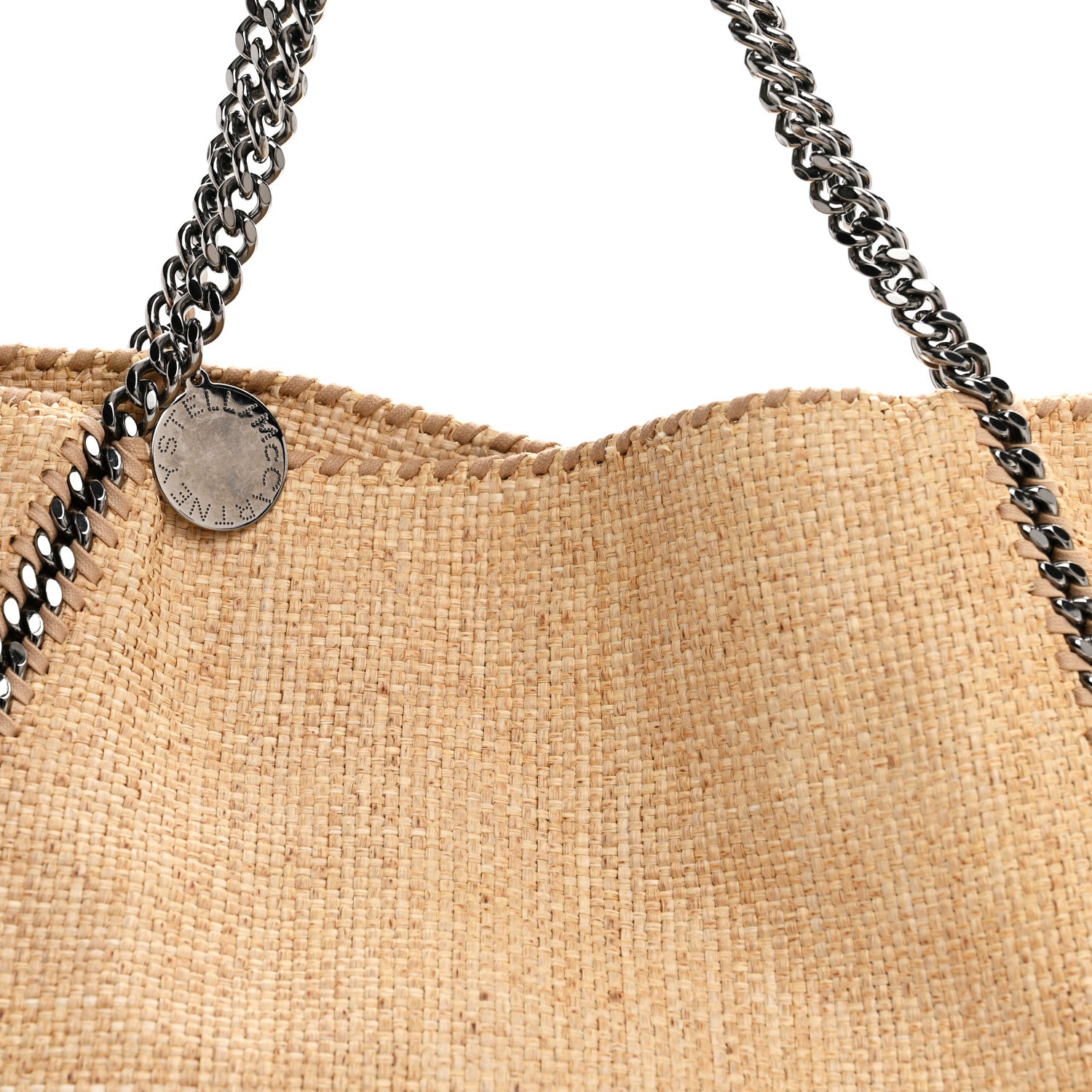 Stella McCartney Woven Raffia Falabella Tote Bag Natural 8 of 10
