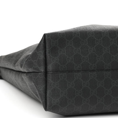 Gucci GG Supreme Monogram Web Handle Vertical Tote Black Grey 8 of 10