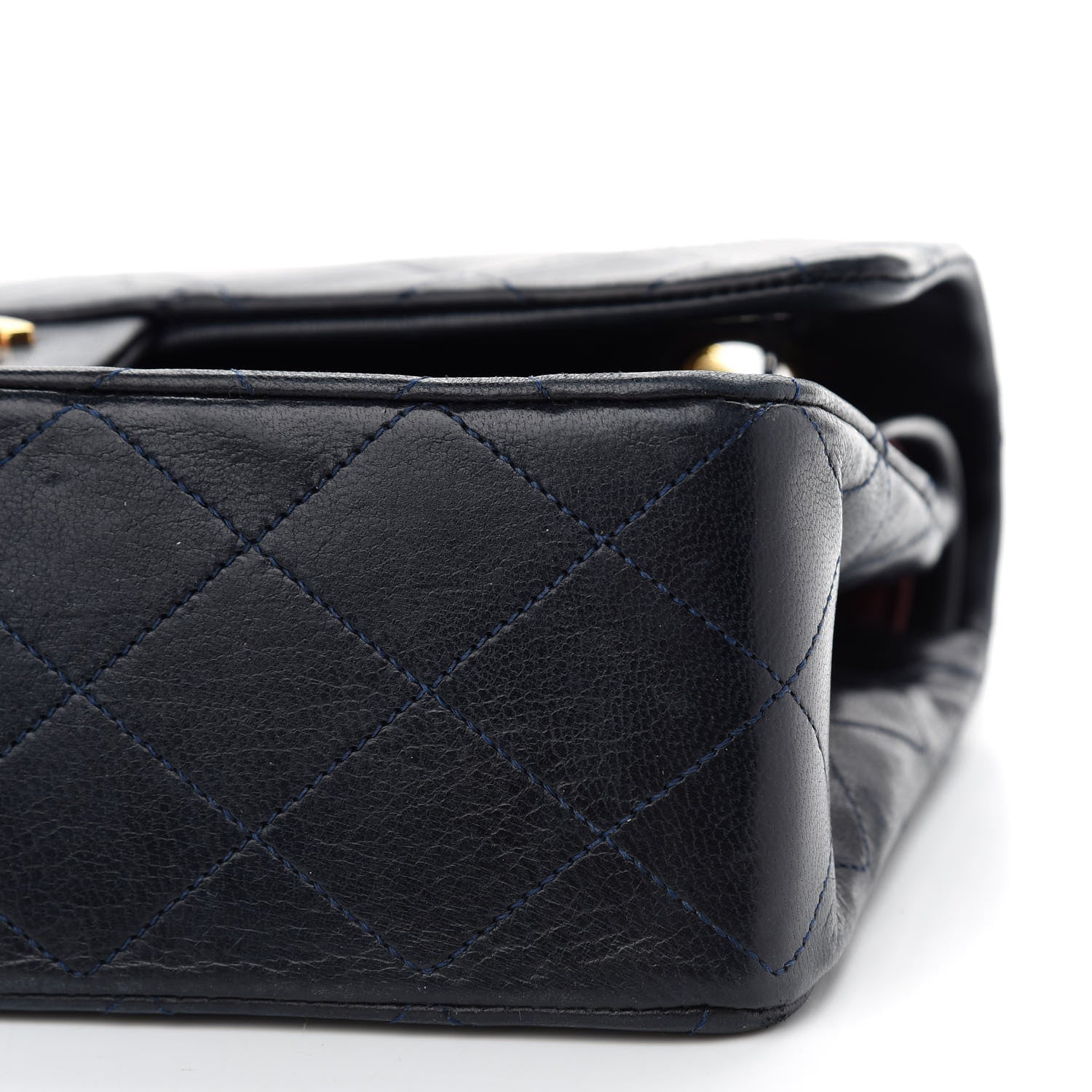 Chanel Lambskin Quilted Medium Double Flap Navy 9 of 15