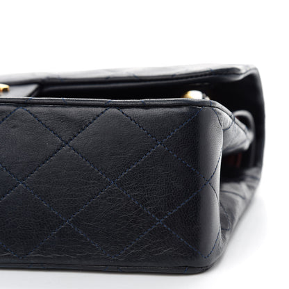 Chanel Lambskin Quilted Medium Double Flap Navy 9 of 15