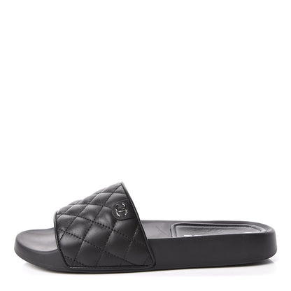Chanel Lambskin Quilted Mules 40 Black 1 of 7