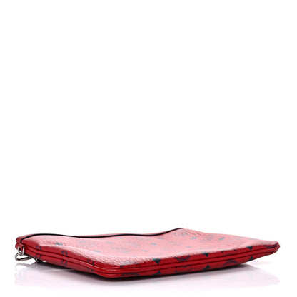 MCM Visetos Liz Shopper Tote Pouch Ruby Red 3 of 7