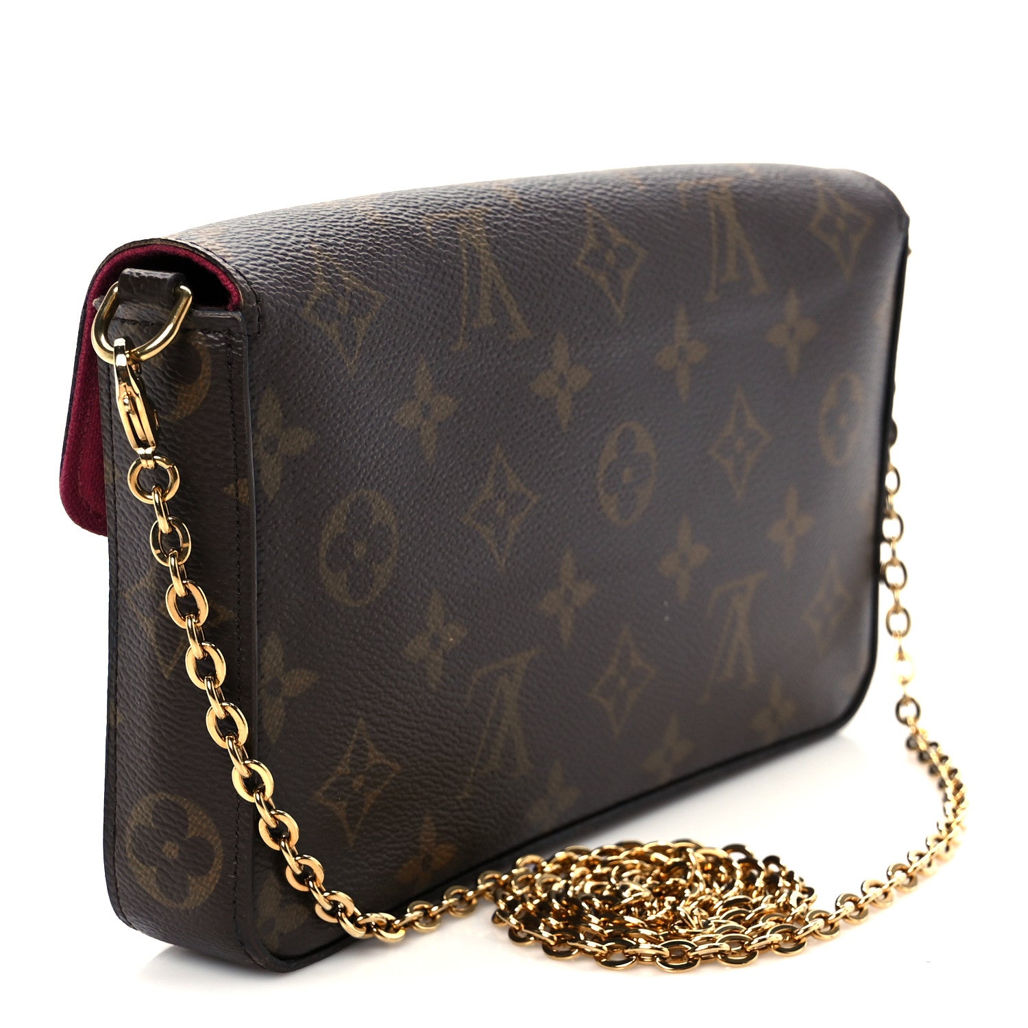 Louis Vuitton Monogram Pochette Felicie Chain Wallet Fuchsia 4 of 12