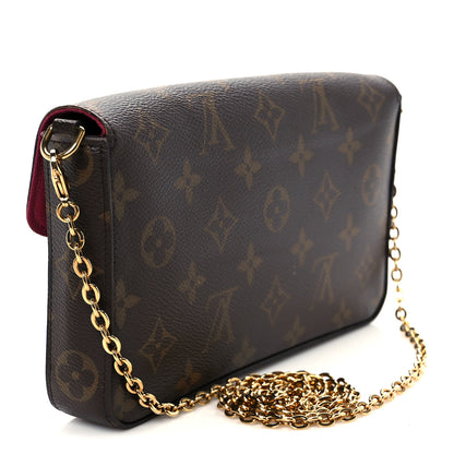 Louis Vuitton Monogram Pochette Felicie Chain Wallet Fuchsia 4 of 12