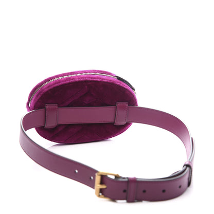 Gucci Velvet Matelasse GG Marmont Belt Bag 85 34 Fuchsia Violet Cyclamen 2 of 11